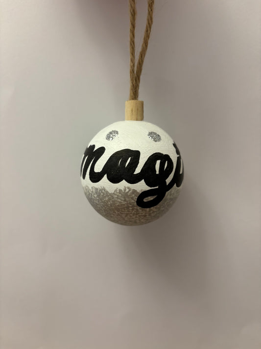 Glitter trees wooden bauble