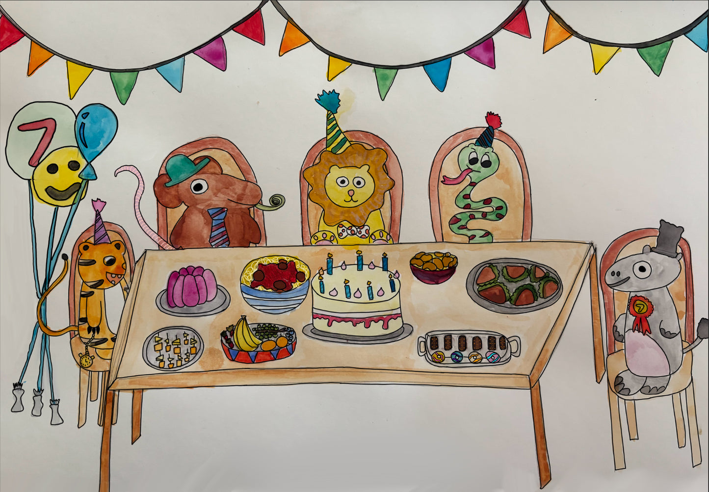 A4 party animals print