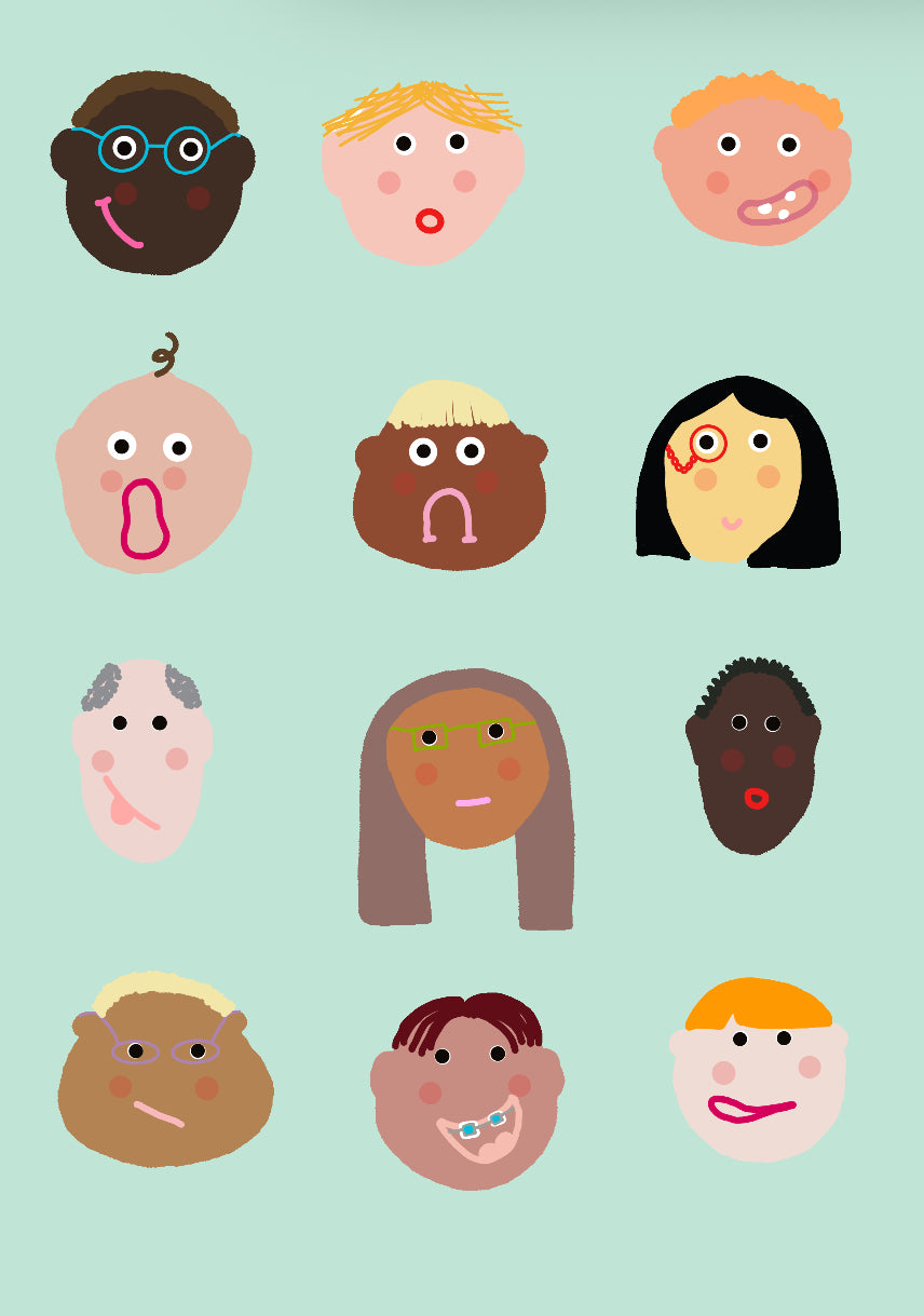A4 funny faces print