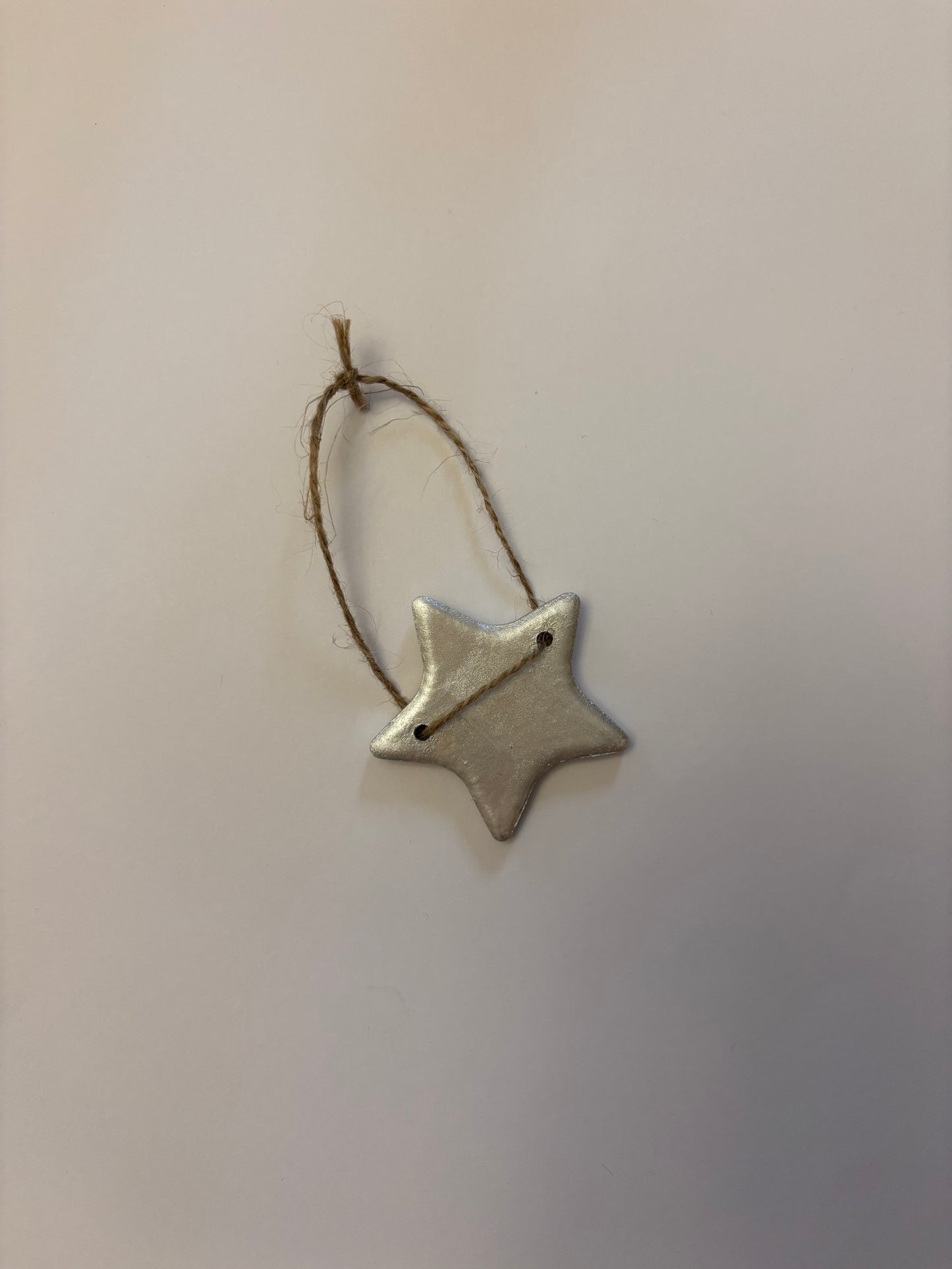 Silver ceramic star bauble