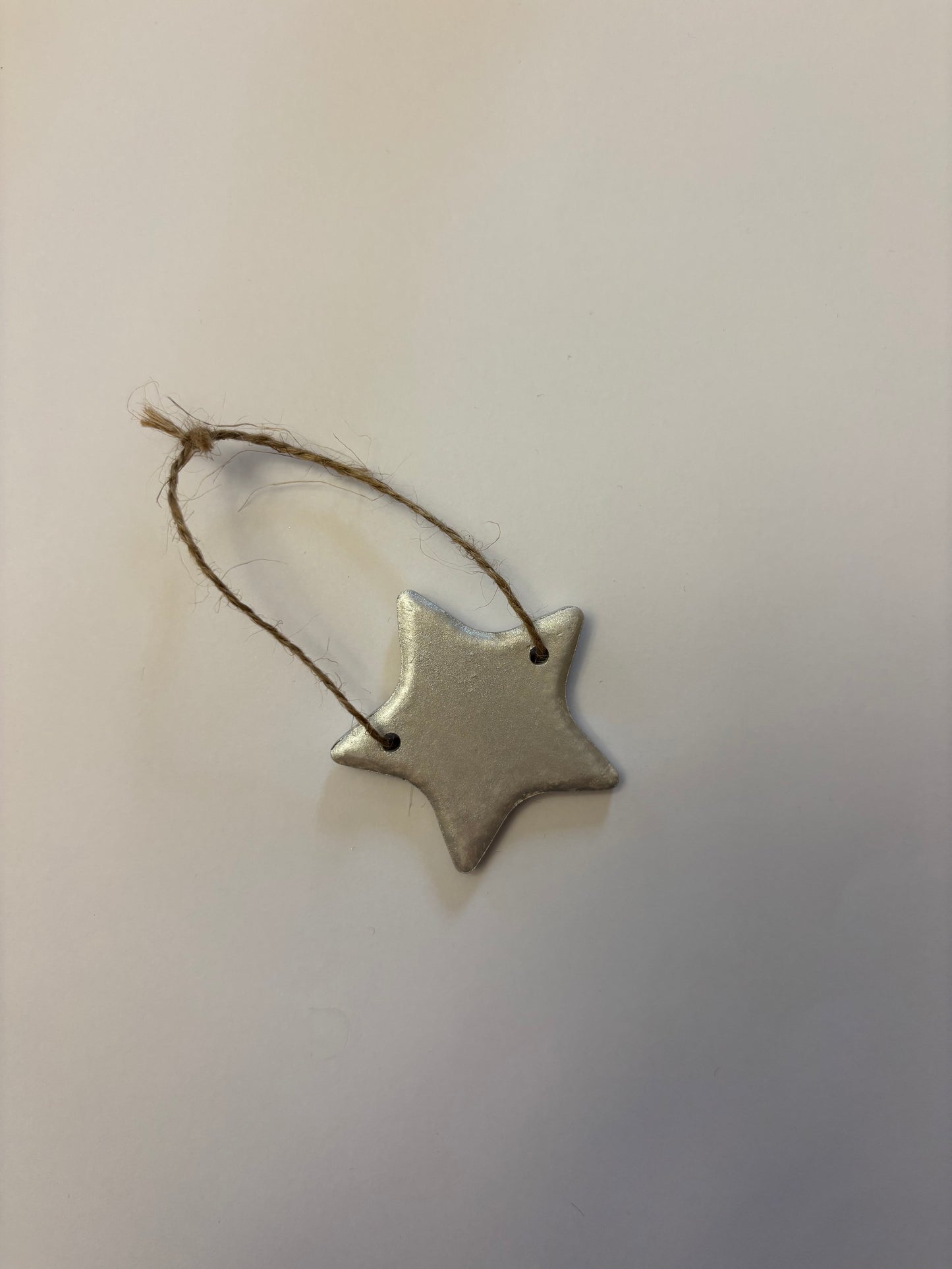 Silver ceramic star bauble