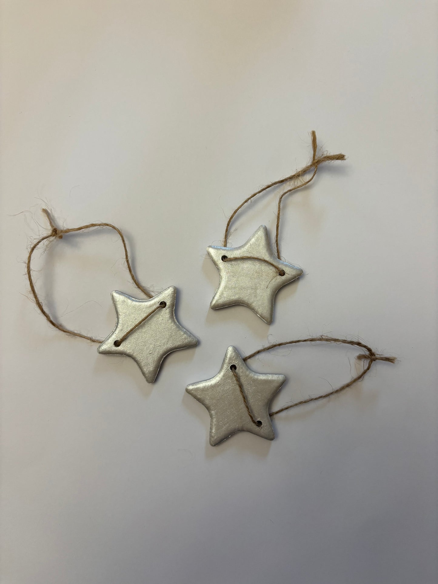Silver ceramic star bauble