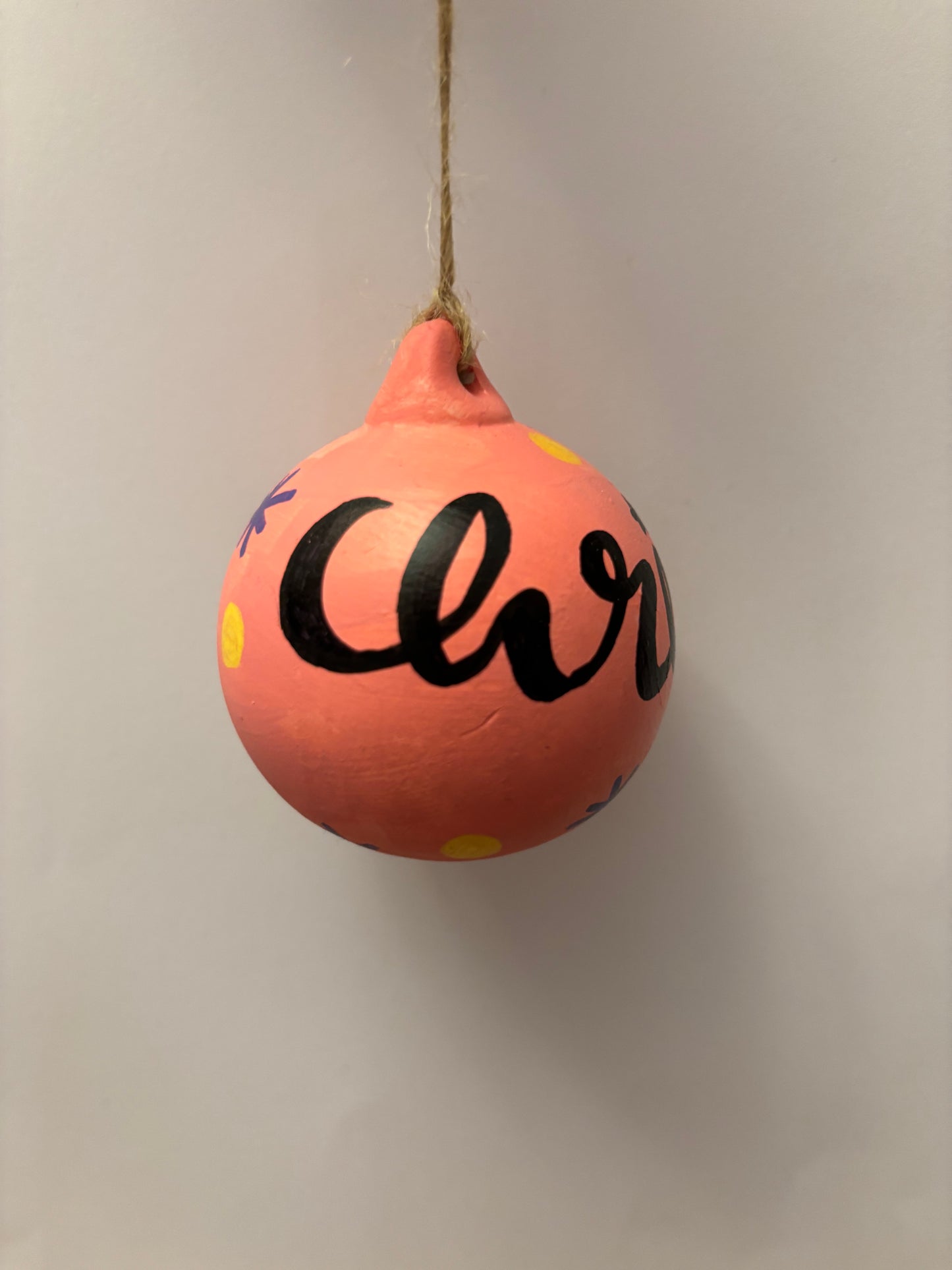 Pink Starry ceramic bauble