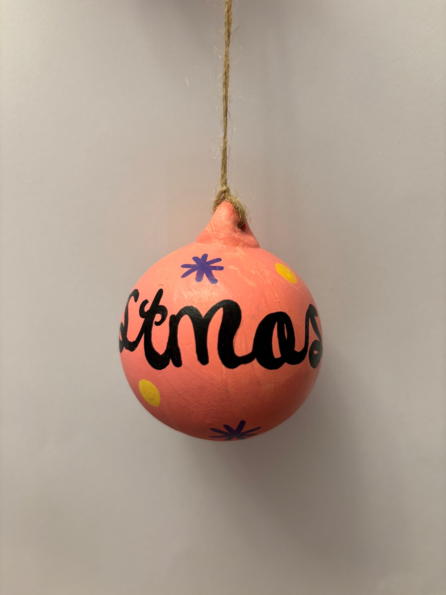 Pink Starry ceramic bauble