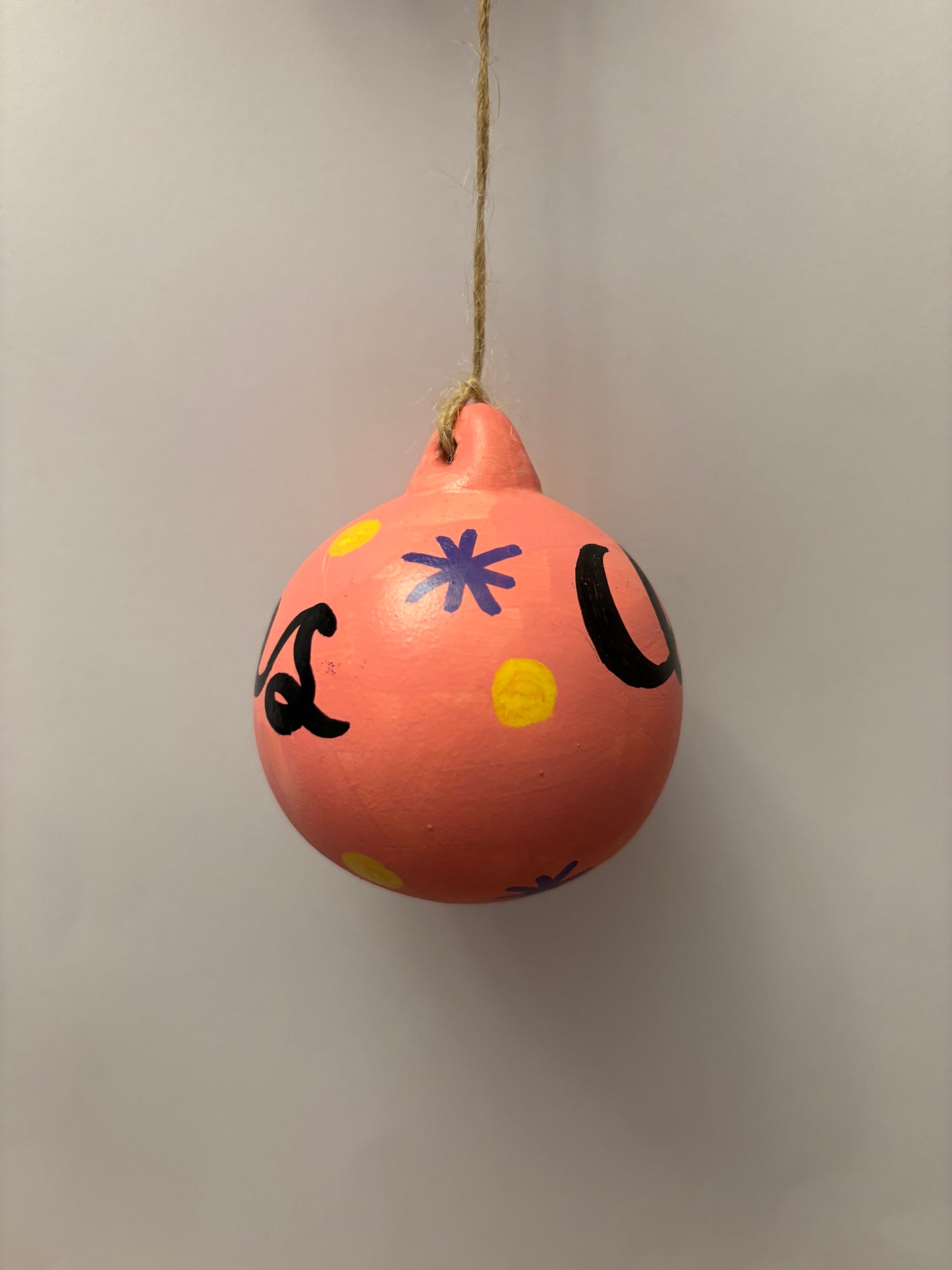 Pink Starry ceramic bauble