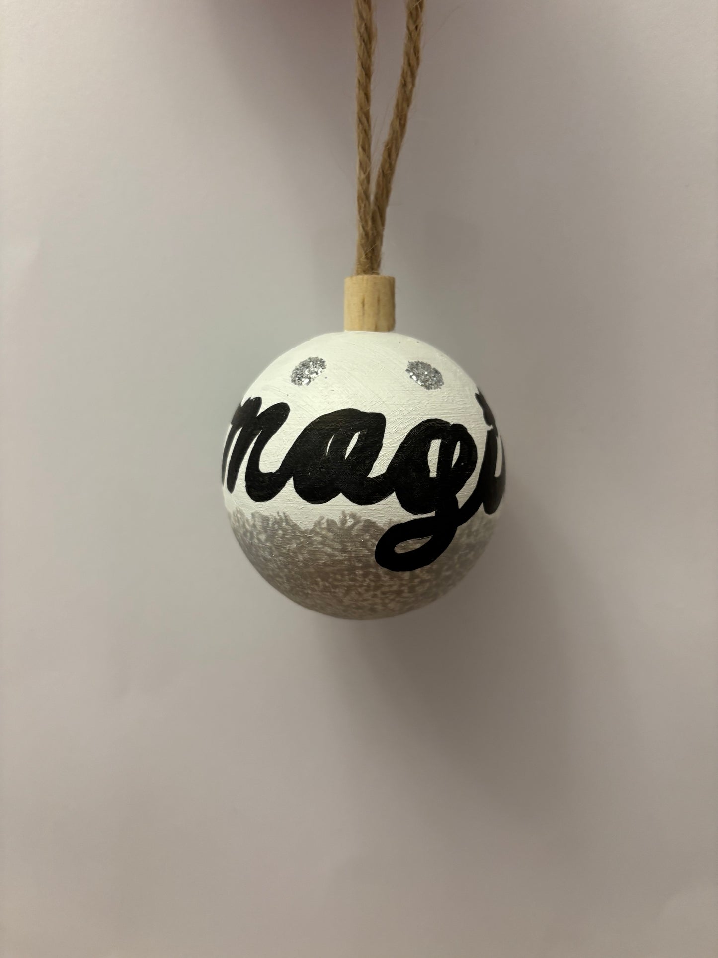 Glitter trees wooden bauble