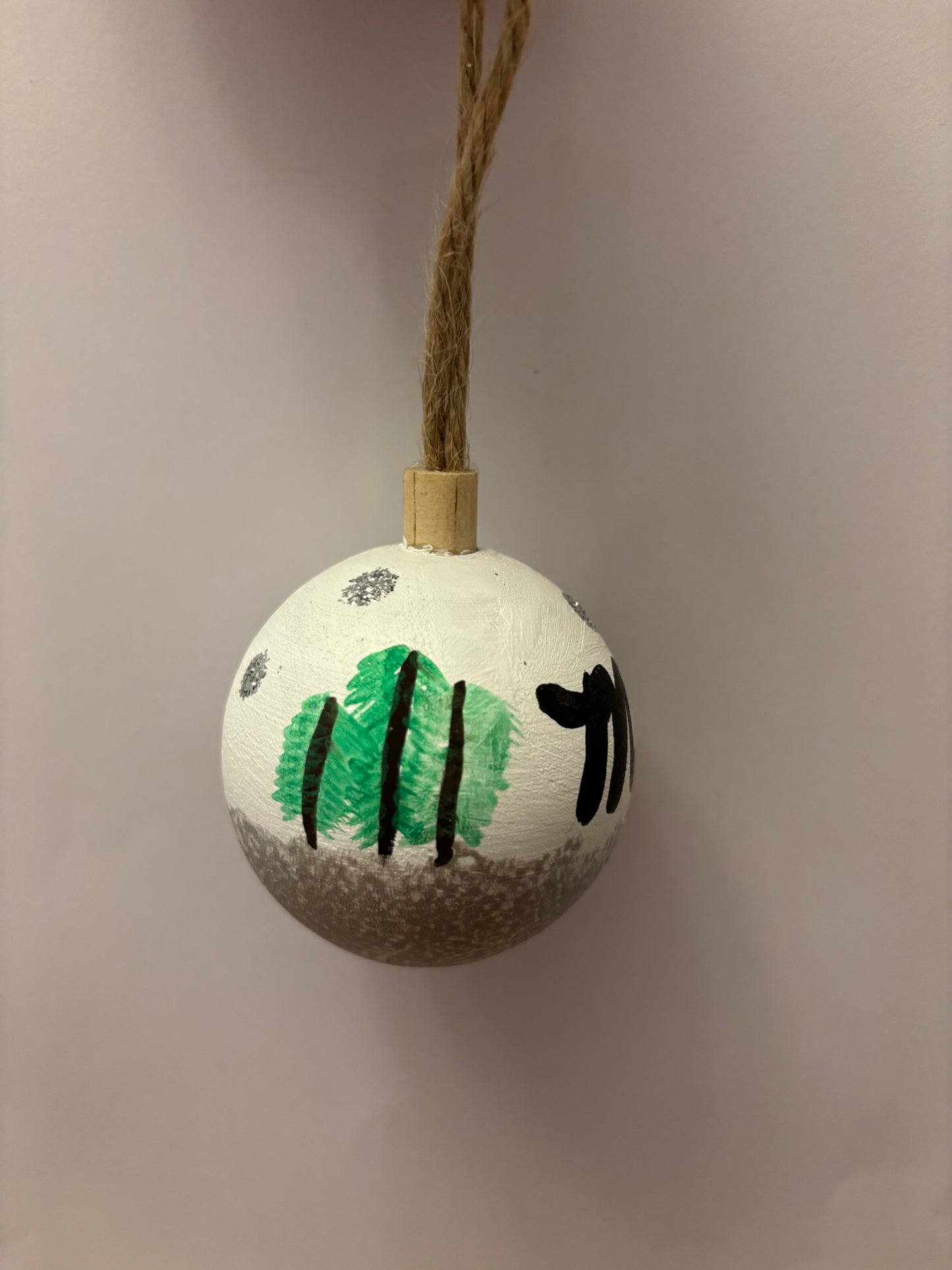 Glitter trees wooden bauble