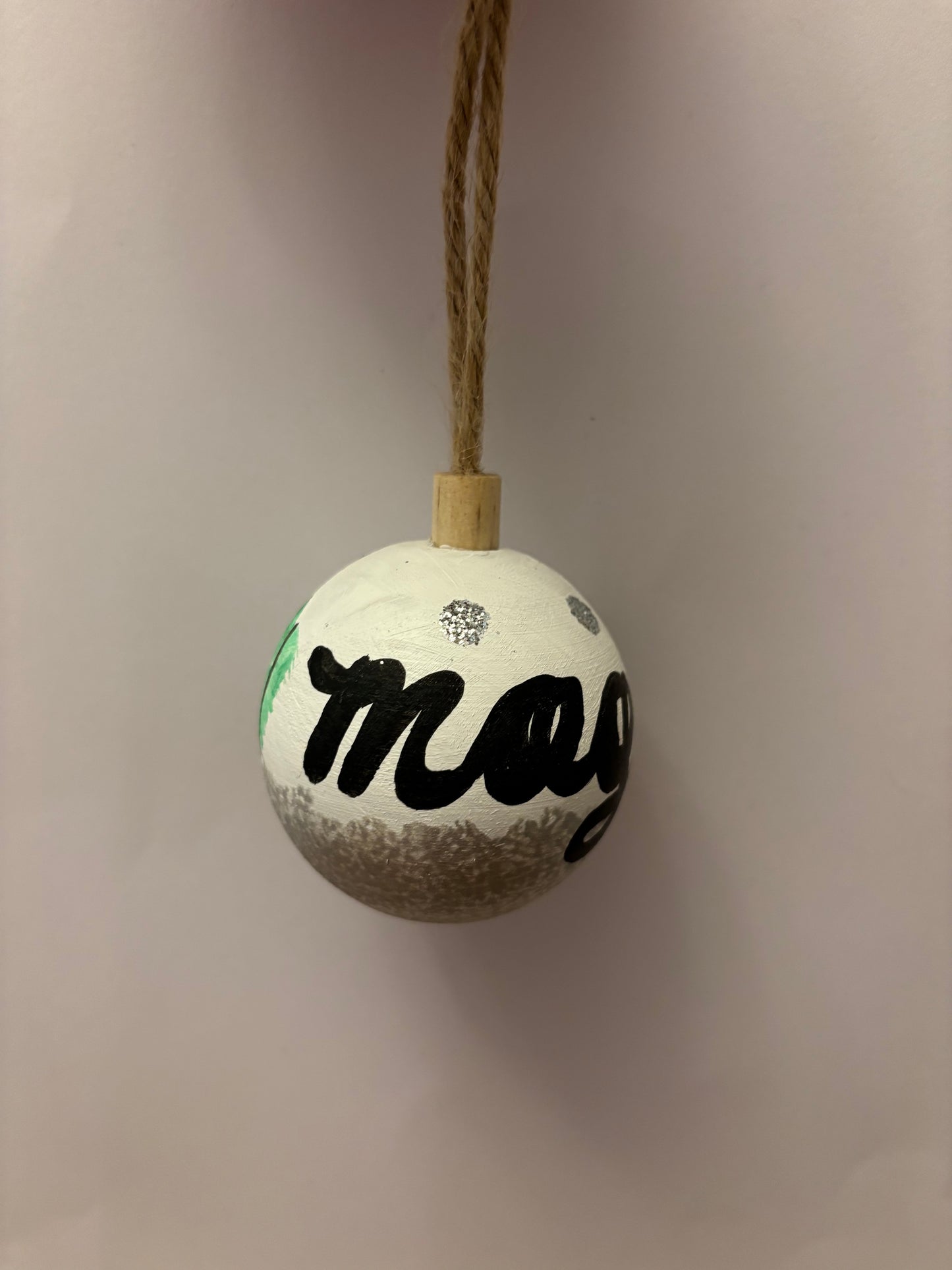 Glitter trees wooden bauble