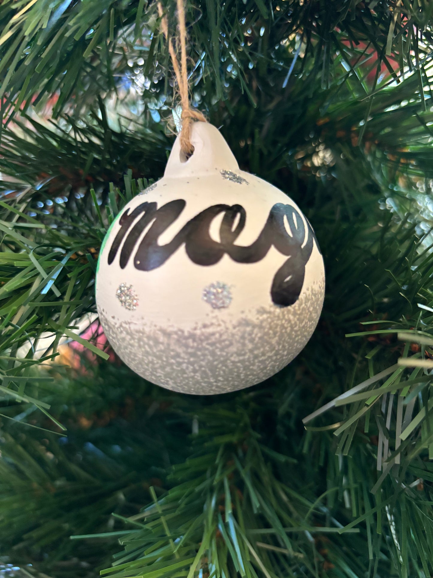 Glitter tree Round Ceramic Bauble