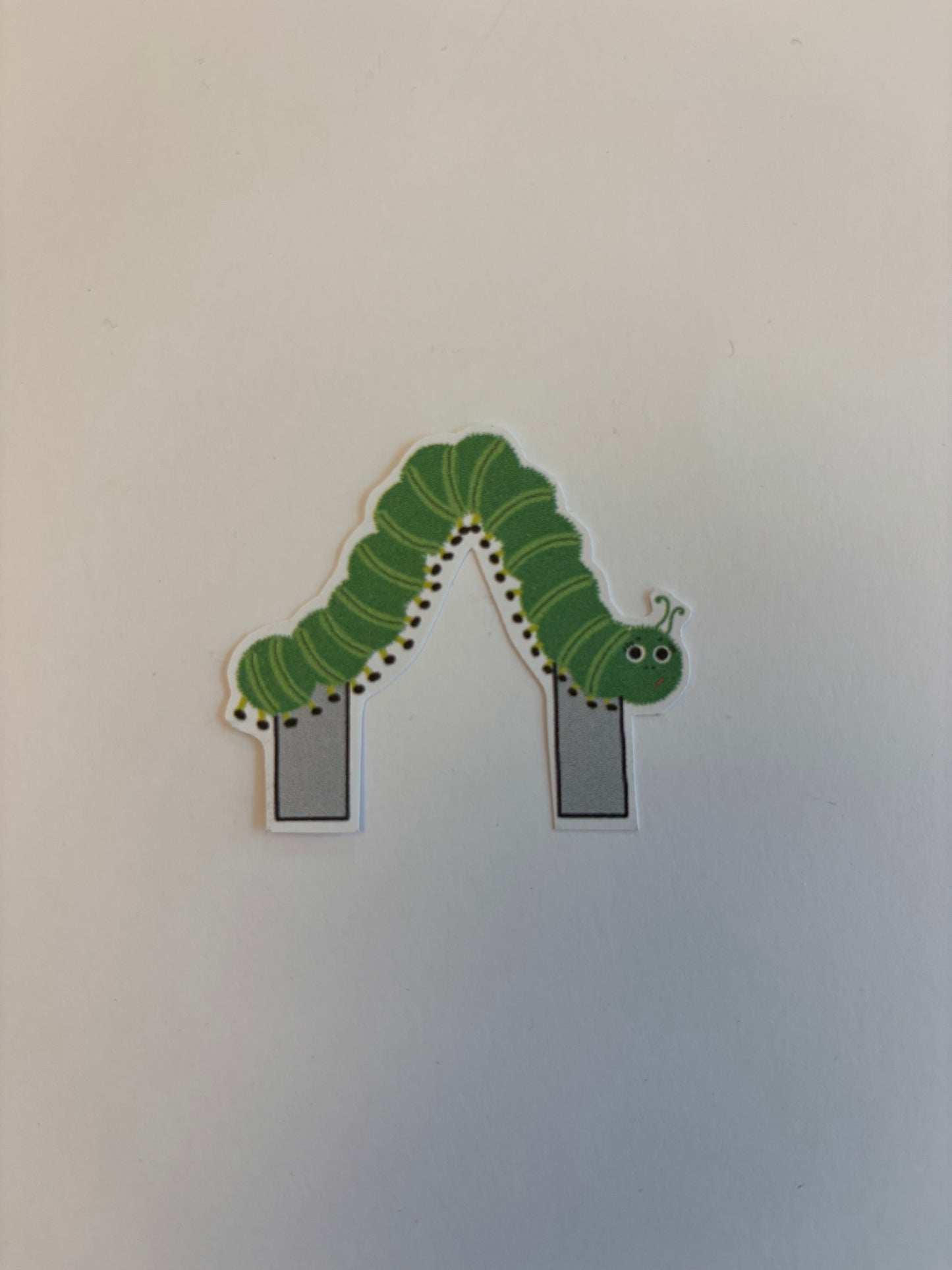 Green caterpillar bookmark