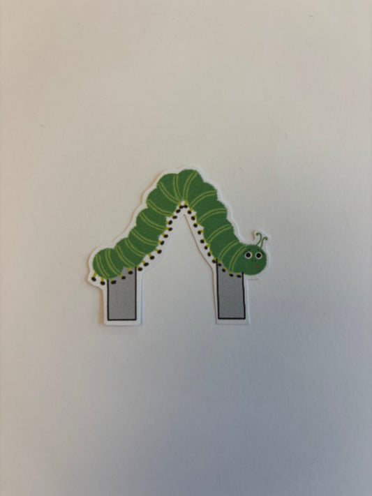 Green caterpillar bookmark